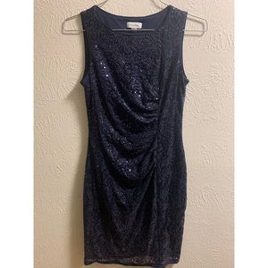 Calvin Klein Navy Lace Sequin Dress